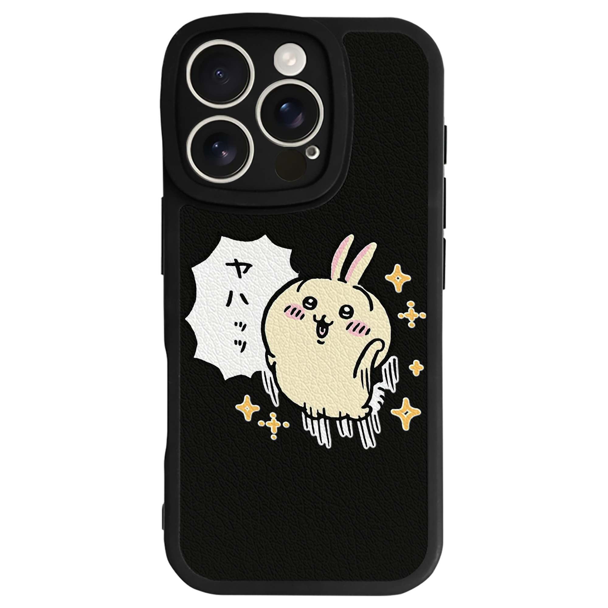 （画像用） ちいかわ うさぎ Chii-kawa usagi 【iPhone 16シリーズ対応】シリコンスマホケース（レザー調） 材質：シリコン